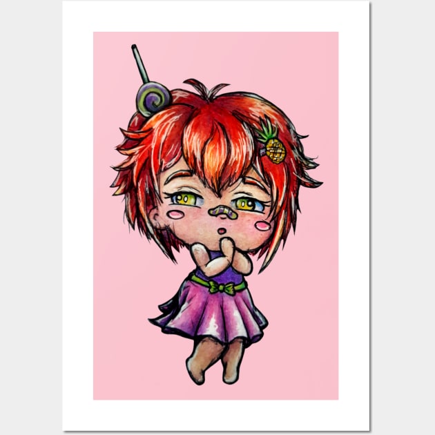 Chibi Anime Tomo Girl Wall Art by CuddlyChimera